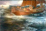 Herbert James Draper Wrath of the Sea God painting